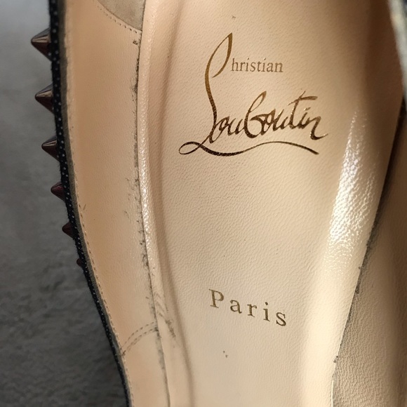 Christian Louboutin Pigalle Studded Denim Pumps - Picture 11 of 16